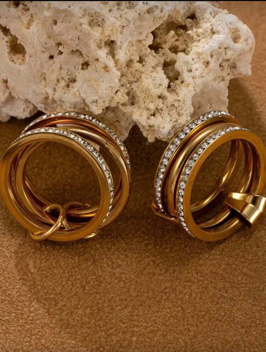 18 K gold stainless steel ring