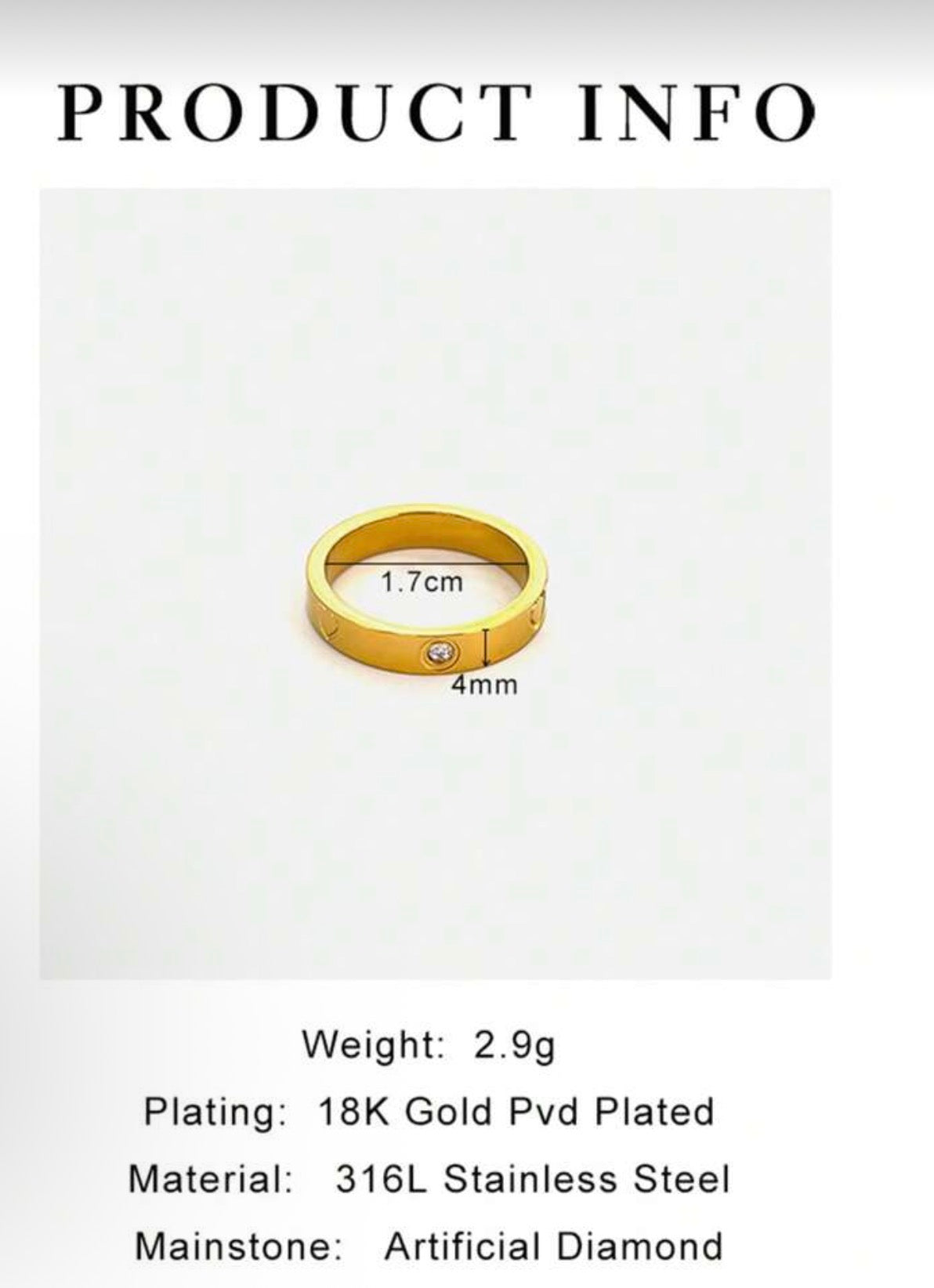 12 pieces stainless steel color, gold, and silver waterproof ring