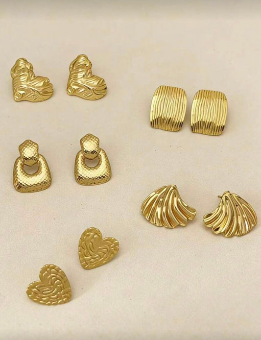 60 pieces Stylish, elegant,￼gold tone  fashion earring