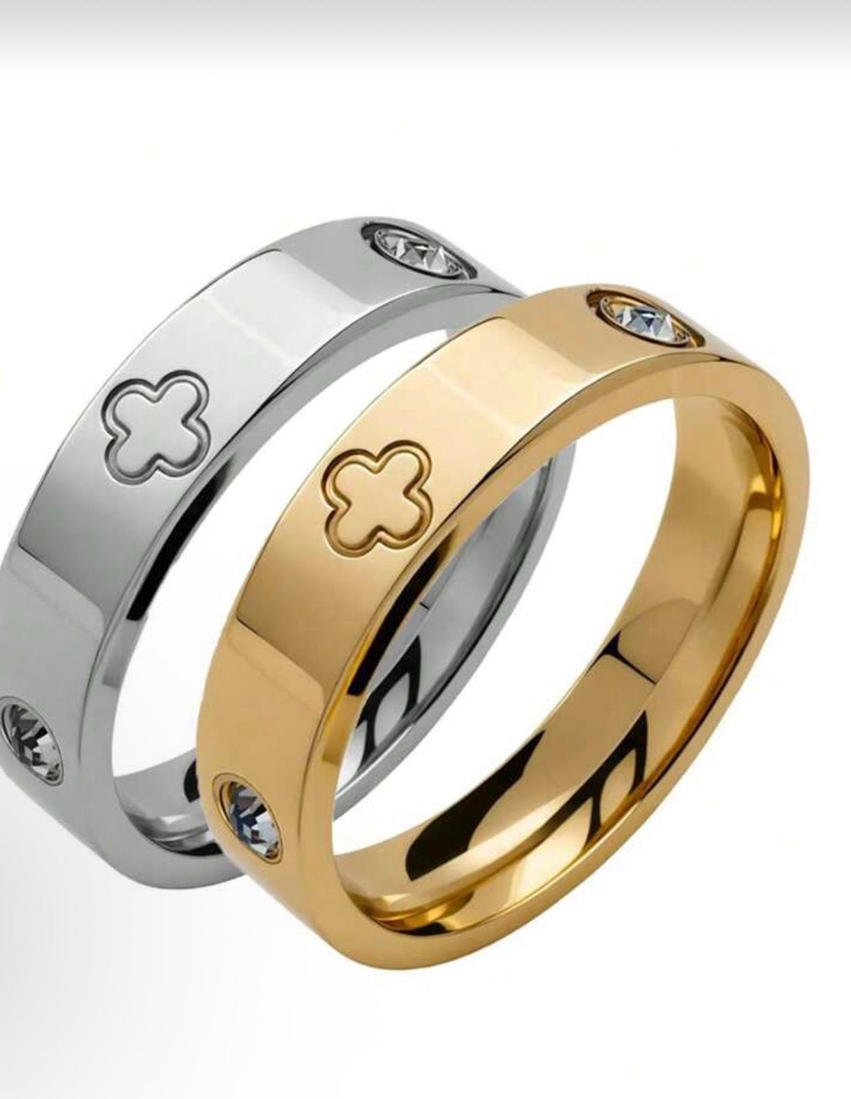 12 pieces stainless steel color, gold, and silver waterproof ring