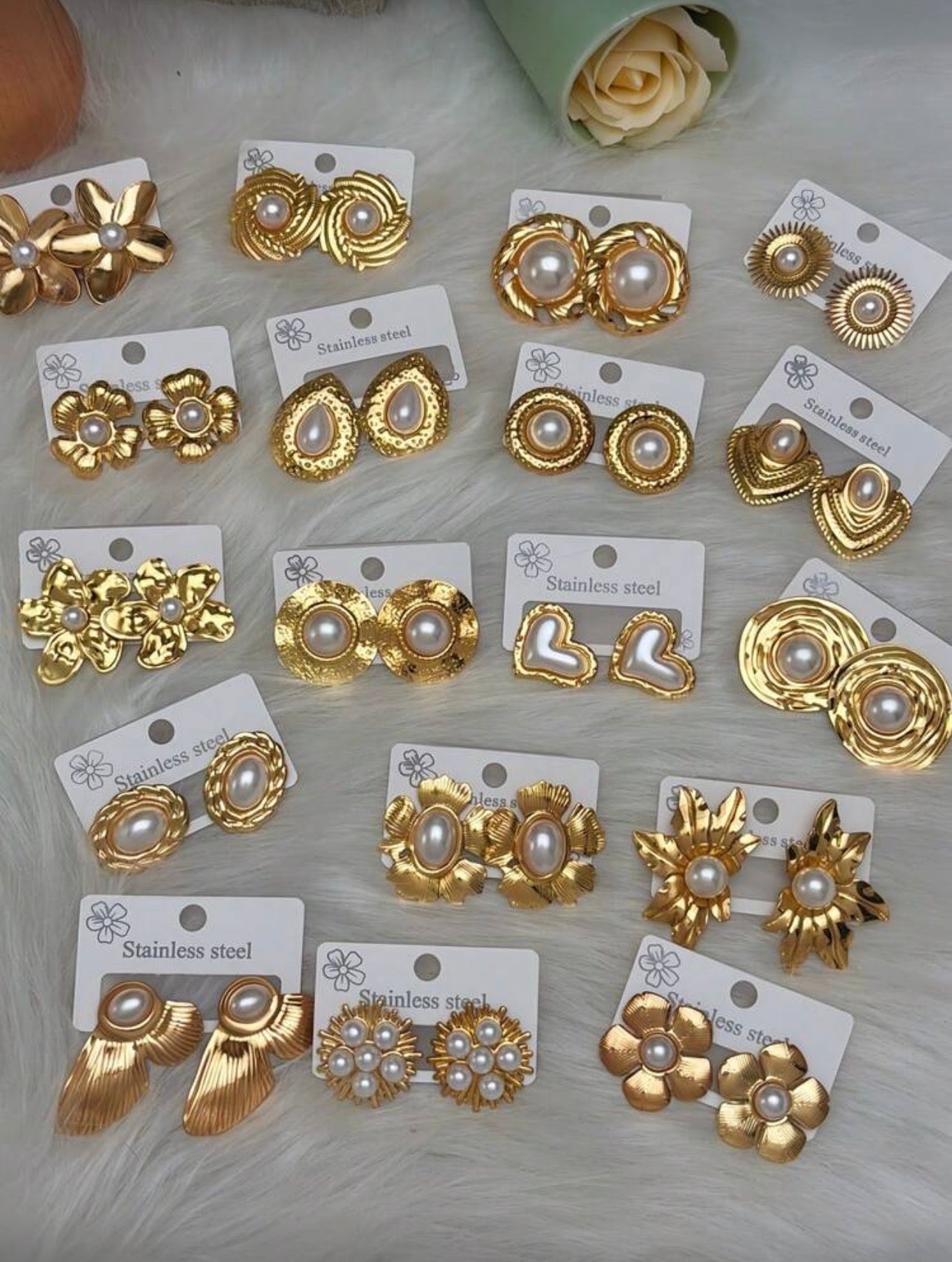 60 pieces Stylish, elegant,￼gold tone  fashion earring