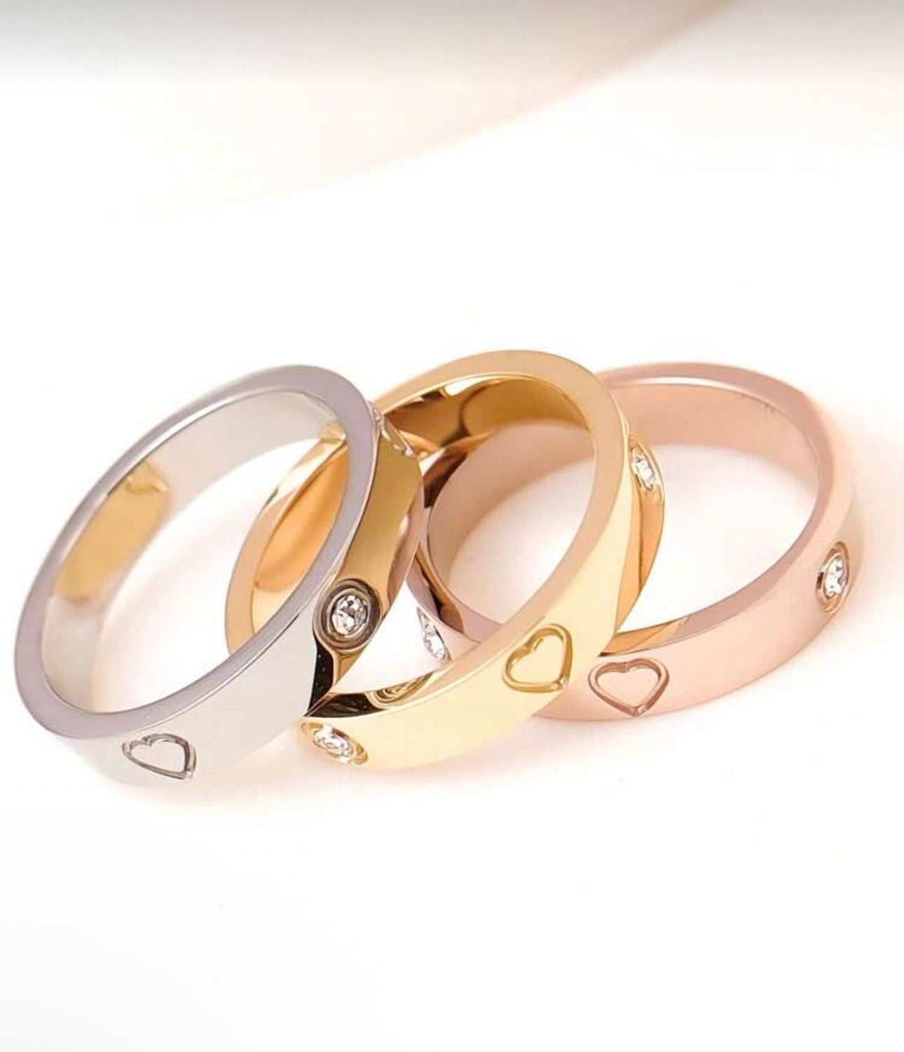 12 pieces stainless steel color, gold, and silver waterproof ring