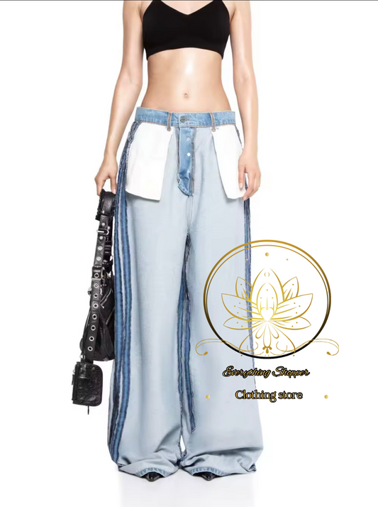 High-waisted wide -Leg Jeans “